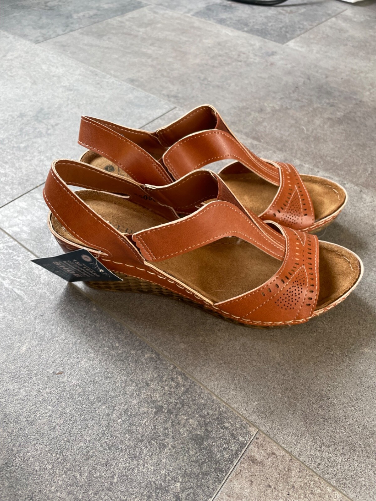 Brand new ladies Pavers tan wedge sandals uk size 4 eu37 eBay