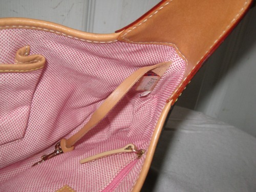 Dooney & Bourke Monogram Canvas Tan Leather Trim Mini Hobo Bag - Picture 11 of 12