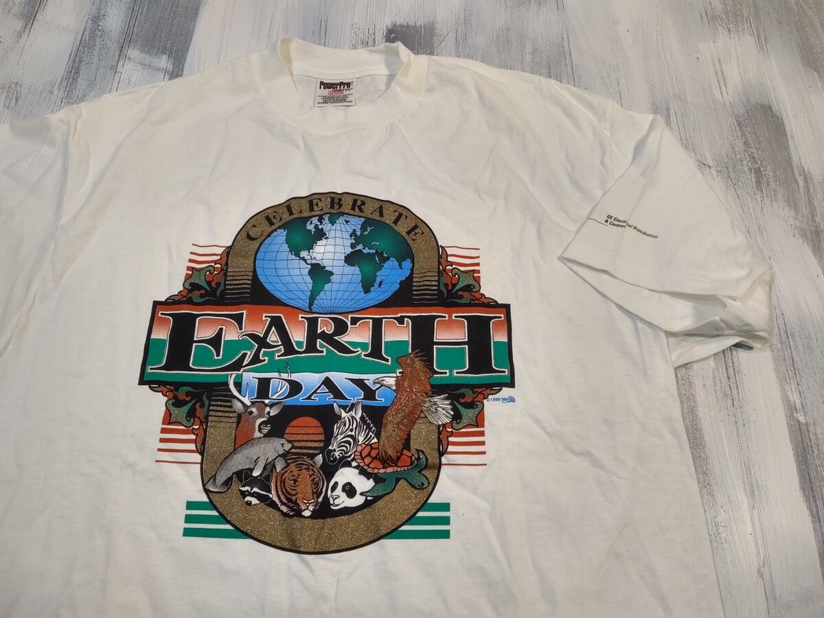 Vintage 90s Power Pro Oneita Earth Day T-Shirt Single Stitch Vintage 90s Power Pro Oneita Earth Day T-Shirt Single Stitch