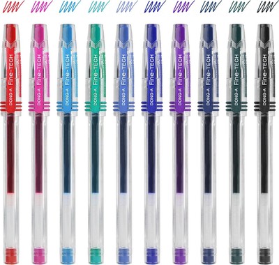 Dong-A Ultra Fine Point 0.3mm Ink pen Assorted 10 Colors Gel Pens Thin line a...