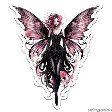 Fairy Flowers, Vinyl Decal Sticker, Indoor Outdoor, 3 Sizes, 12091