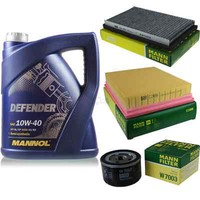MANN-FILTER Inspektionspaket 5L Mannol Defender 10W-40 FüR Fiat Multipla 1.9