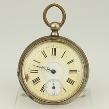 RARE Antique Silver Pocket Watch Men's mechanical no fusee RAR