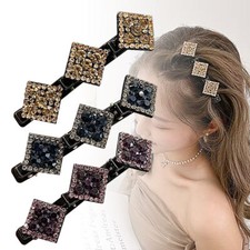 Sparkling Crystal Stone Braided Hair Clips Satin Rhinestone Fabric Hair Bands ZC