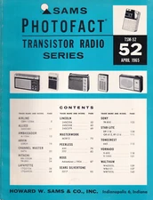 Sams Transistor Service Manual TSM 52 First Edition Bound Photofacts Schematics