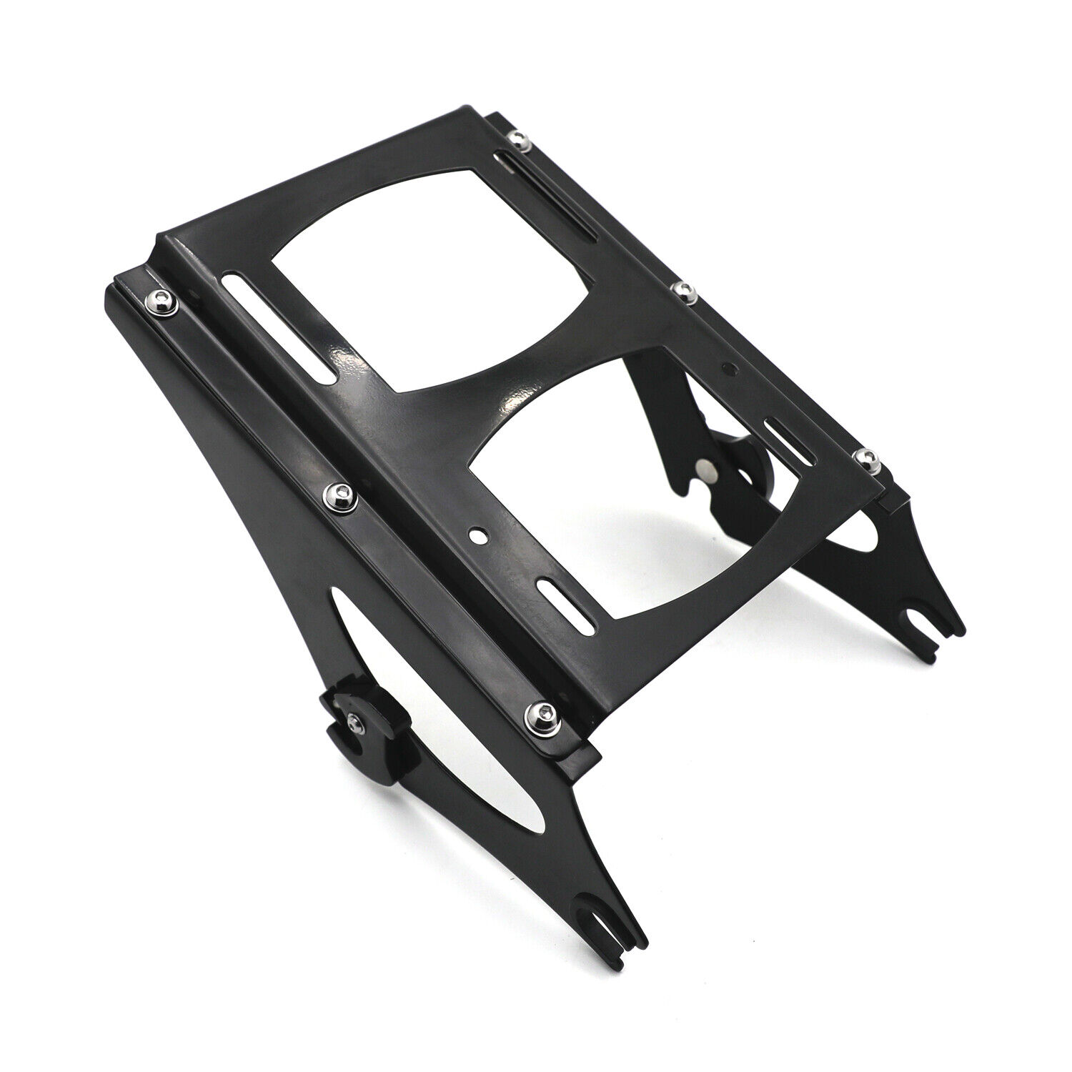 Mounting Rack For Harley Touring 09 Gloss Black Detachable Two Up Tour Pak Pack