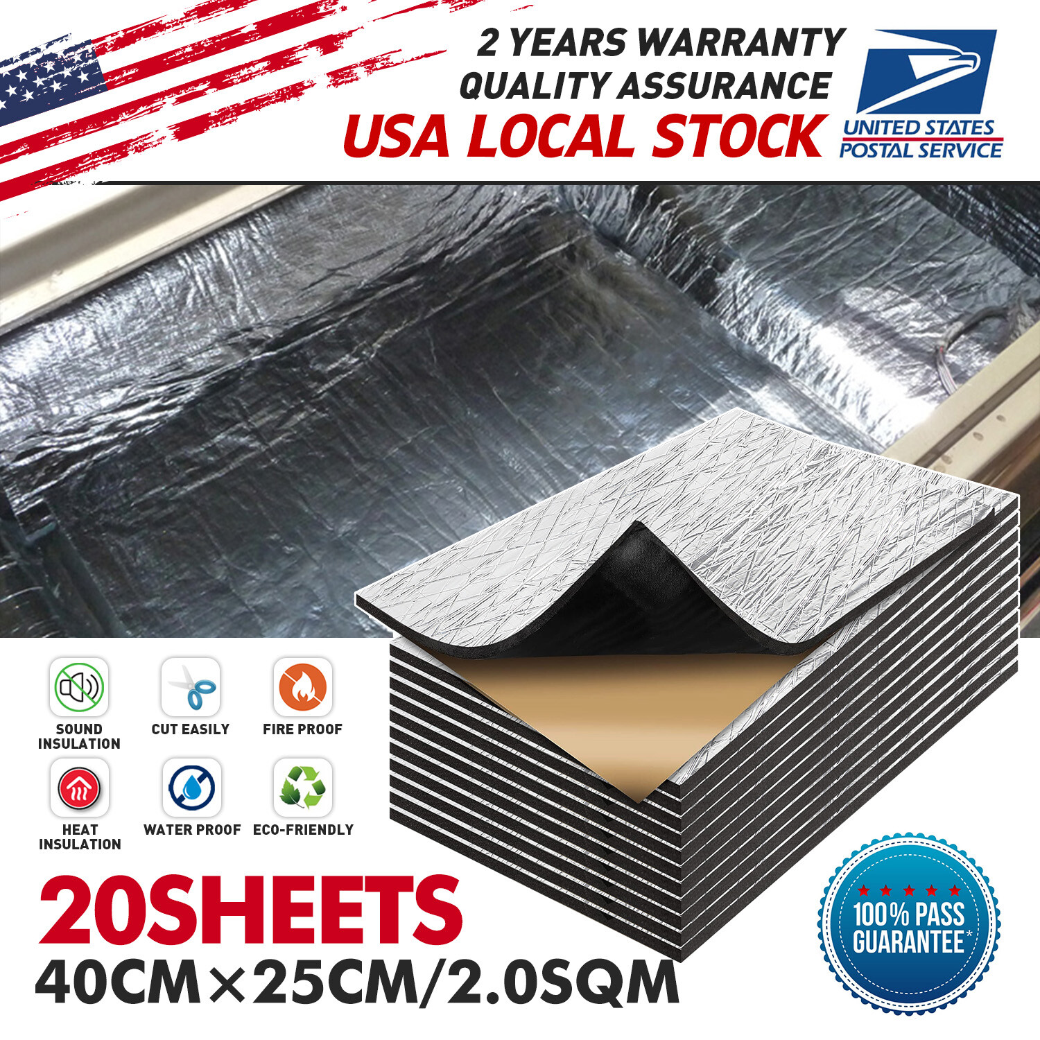 Brand new Sound Deadener Car Insulation Heat Shield Self-adhesive Reduce Mat