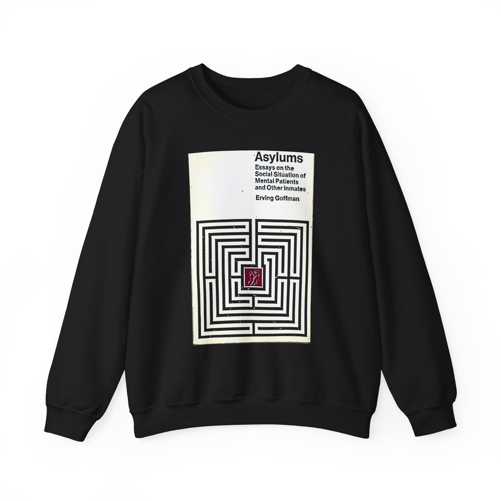 Asylums Erving Goffman Graphic Print LS Unisex Heavy Blend™ Crewneck Sweatshirt
