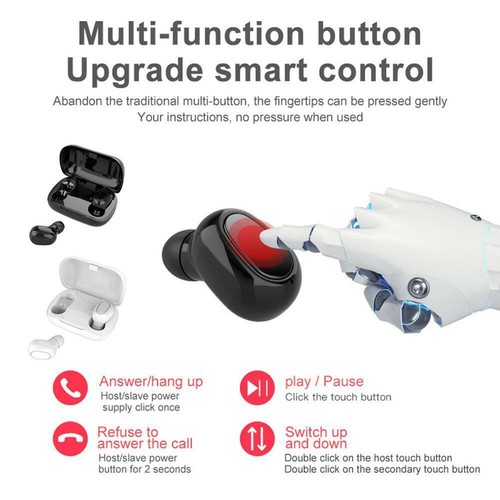 Bluetooth Earphones 5.0 Headphones Earbuds Headset Wireless Stereo For Samsung - Photo 3 sur 10