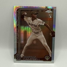 Kristian Campbell RC 2025 Topps Chrome Rookie Sepia Refractor Card #171 Red Sox. rookie card picture