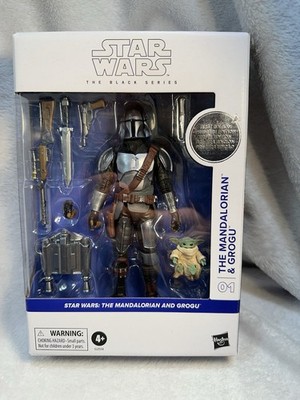 STAR WARS BLACK SERIES 1ST EDITION MANDALORIAN & GROGU WHITE BOX
