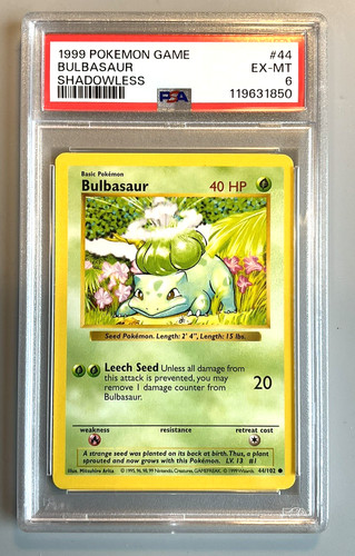 Bulbasaur (Shadowless) graded PSA 6 for sale on eBay