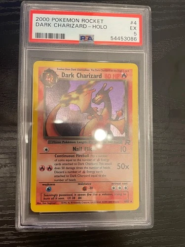 2000 POKEMON ROCKET #4 DARK CHARIZARD-HOLO PSA 5