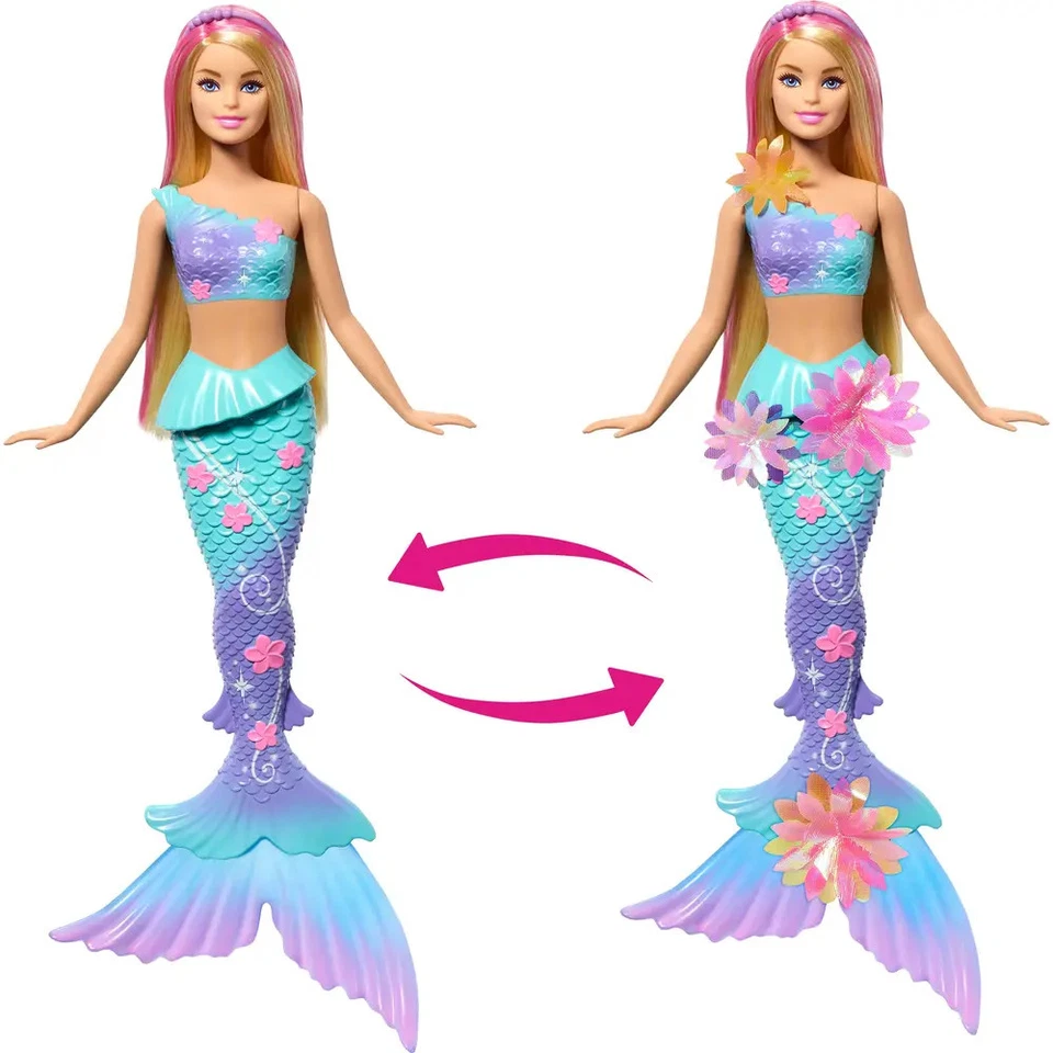Mattel Barbie Flower Magic Mermaid Meerjungfrau-Modepuppe blond OVP 3 JDM72