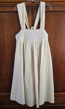 Anthropologie Kimchi Blue Sundress Tan Plaid Embroidered Women's Medium