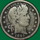 New Listing1895-S Barber Quarter Choice Very Good VG+/F Coin #39860
