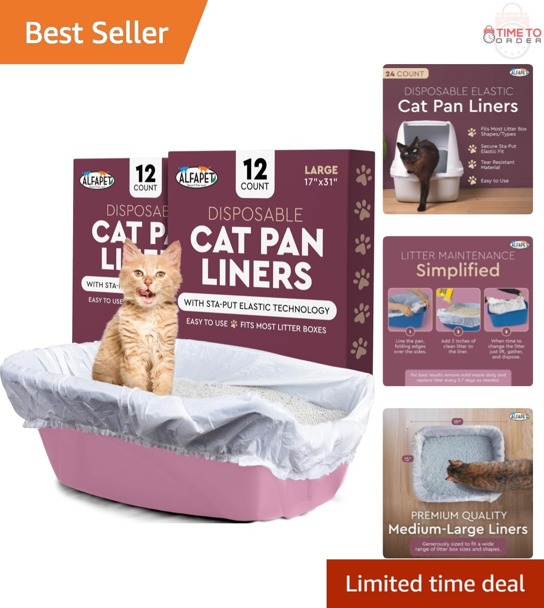 Liners Disposable Elastic 24 Count For Medium And Large Pans