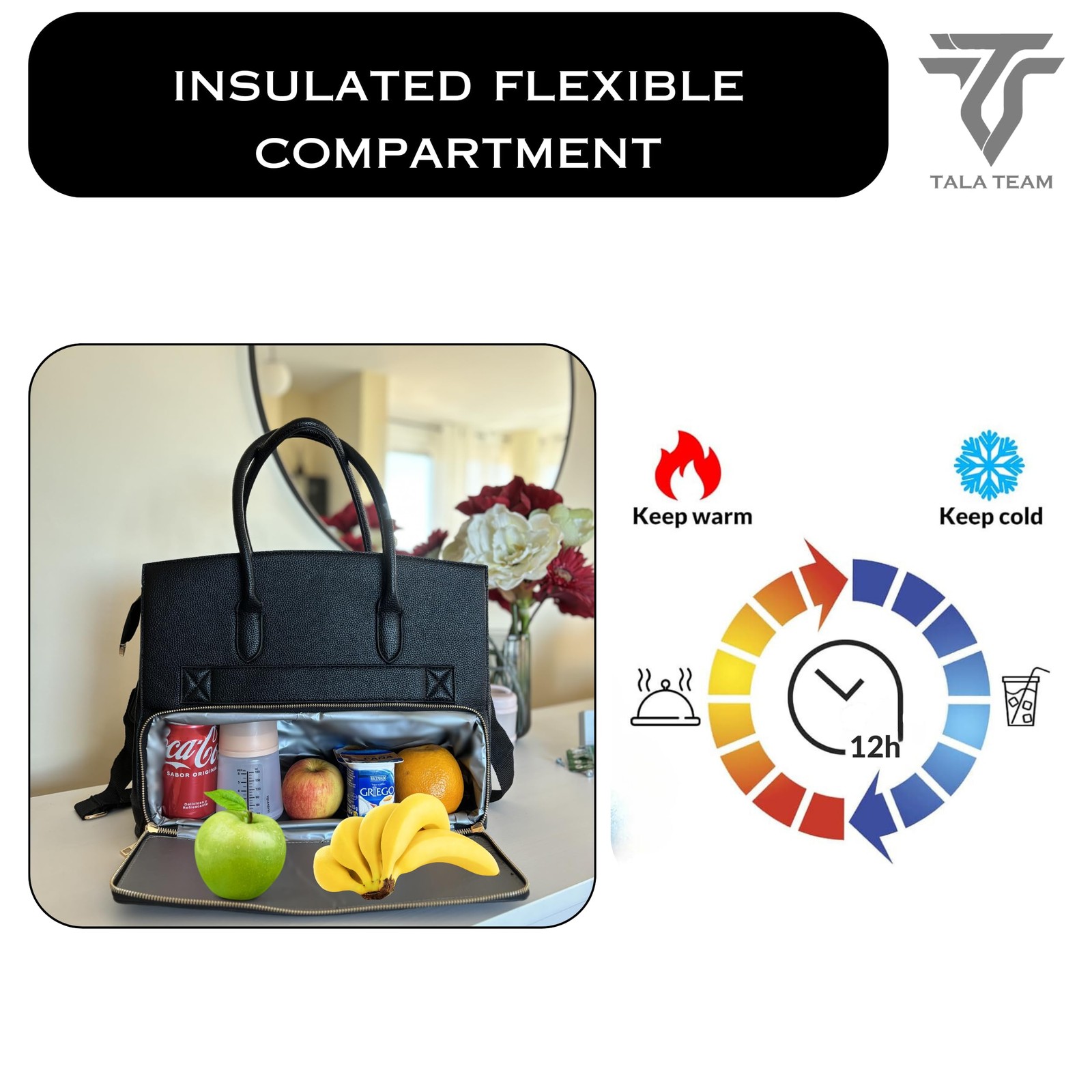 Tala Team Tote Bag For Women with Insulated Lunch Compartment - Bolsos Para M...