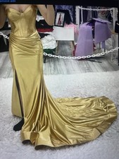 Gold Silk Prom Dress
