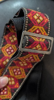 Vtg 60's ACE Original Gold Logo Woven Guitar Strap Bob Dylan USA