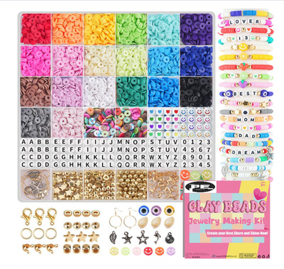 5000 Pcs Clay Beads Bracelet Making Kit DIY Jewelry Necklace Friendship Craft Se