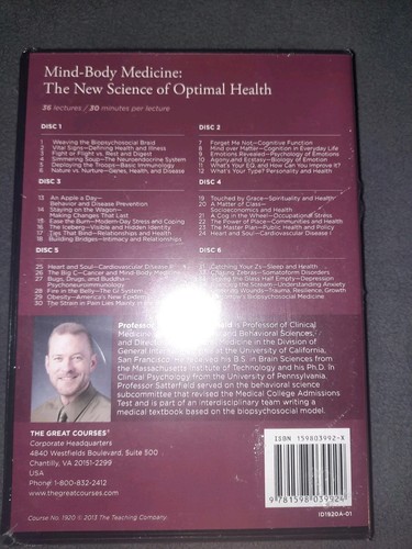 Great Courses: Mind-Body Medicine: The New Science of Optimal Health DVD/Book - Picture 2 of 2