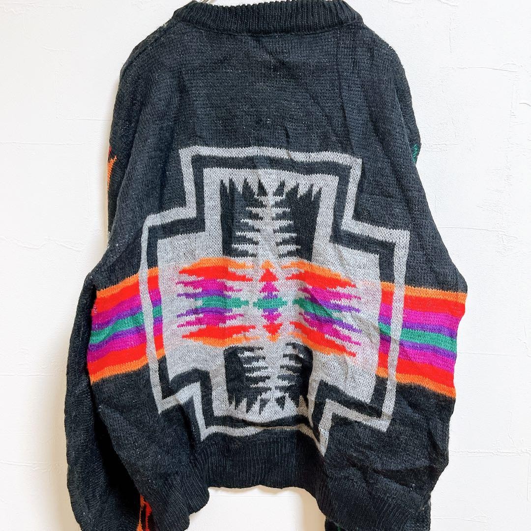Pendleton Native Pattern Wool Sweater L Made in U… - image 20