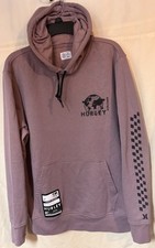 Hurley World Wide Womens Hoodie Sweatshirt Size Medium Rose Pink Pullover Logo