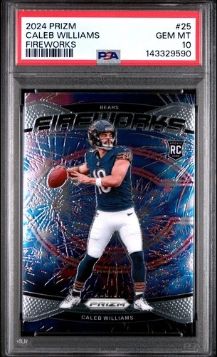2024 Panini Prizm CALEB WILLIAMS Fireworks #25 PSA 10 GEM MINT RC