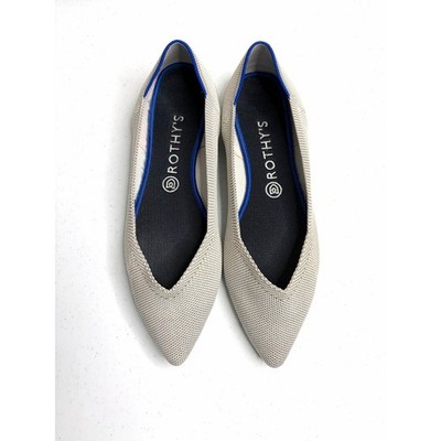 Rothy's The Point Ballet Flats Sz 10 Flax Birdseye Comfort Neutral Preppy