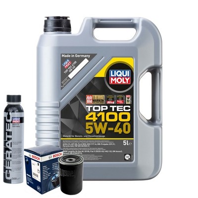 Motoröl 5W40 LIQUI MOLY Top Tec 4100 5L+BOSCH Ölfilter +Cera Tec