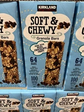 New Kirkland Soft & Chewy Granola Bars -  64 bars, Chocolate Chips, Health Snack