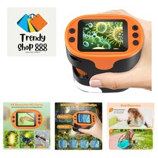 1000X Handheld Microscope for Kids 4K 2.0" Screen Rechargeable Mini Pocket Di...