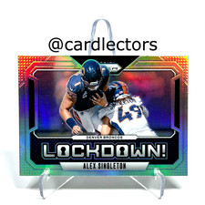 2024 Panini PRIZM Football ALEX SINGLETON Lockdown! #5 Silver PRIZM SP BRONCOS