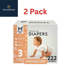Member's Mark Premium Baby Diapers Pack of 2 , Sizes: Newborn 8