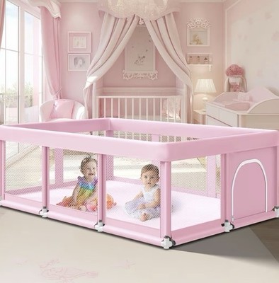 74'' ×50'' Large Baby Playpen Pink