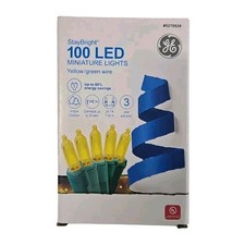 GE StayBright 100 LED Mini Lights YELLOW LIGHTS with Green Wire 24.7 Ft.