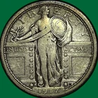 1917-D Type 1 Standing Liberty Quarter Choice Very Fine VF+/XF Coin #41814