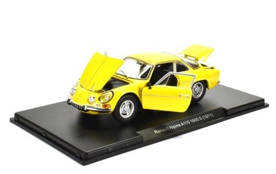 Renault Alpine A110 1600 S 1971 yellow diecast modelcar in Vitrine Leo 1:24