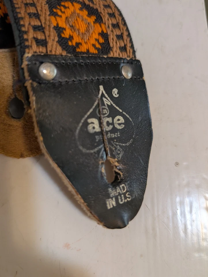 Correa de guitarra ACE años 60 vintage con logotipo plateado hecha en Estados Unidos Foto 4 de 4