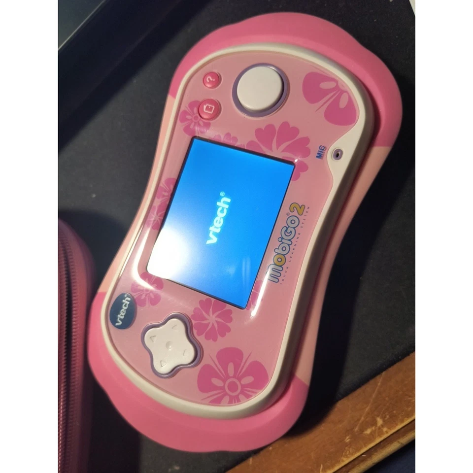 Mobigo 2 Electronic Handheld Game System Pink Rare & 4 Games NO Stylus tested - Image 2 of 4
