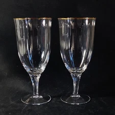 WATERFORD Marquis ETERNITY GOLD ICED TEA GLASSES, Blown Crystal, 8", 2PCS