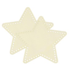 2Pcs Crochet Basket Base, 10 x 10" Basket Bottoms Star Shape Wood Base