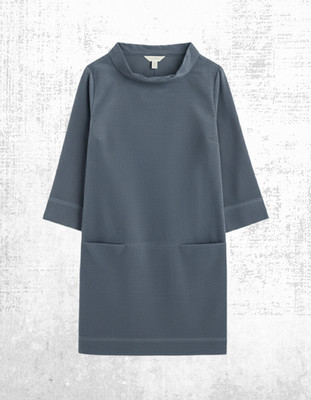 Womens Seasalt Needlecord Tunic Cotton ¾ Sleeve Sail By The Stars Granite Slate