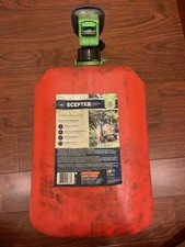 Scepter 5 Gallon Gasoline Can Orange Green Black with Spout Gas Oil Theme