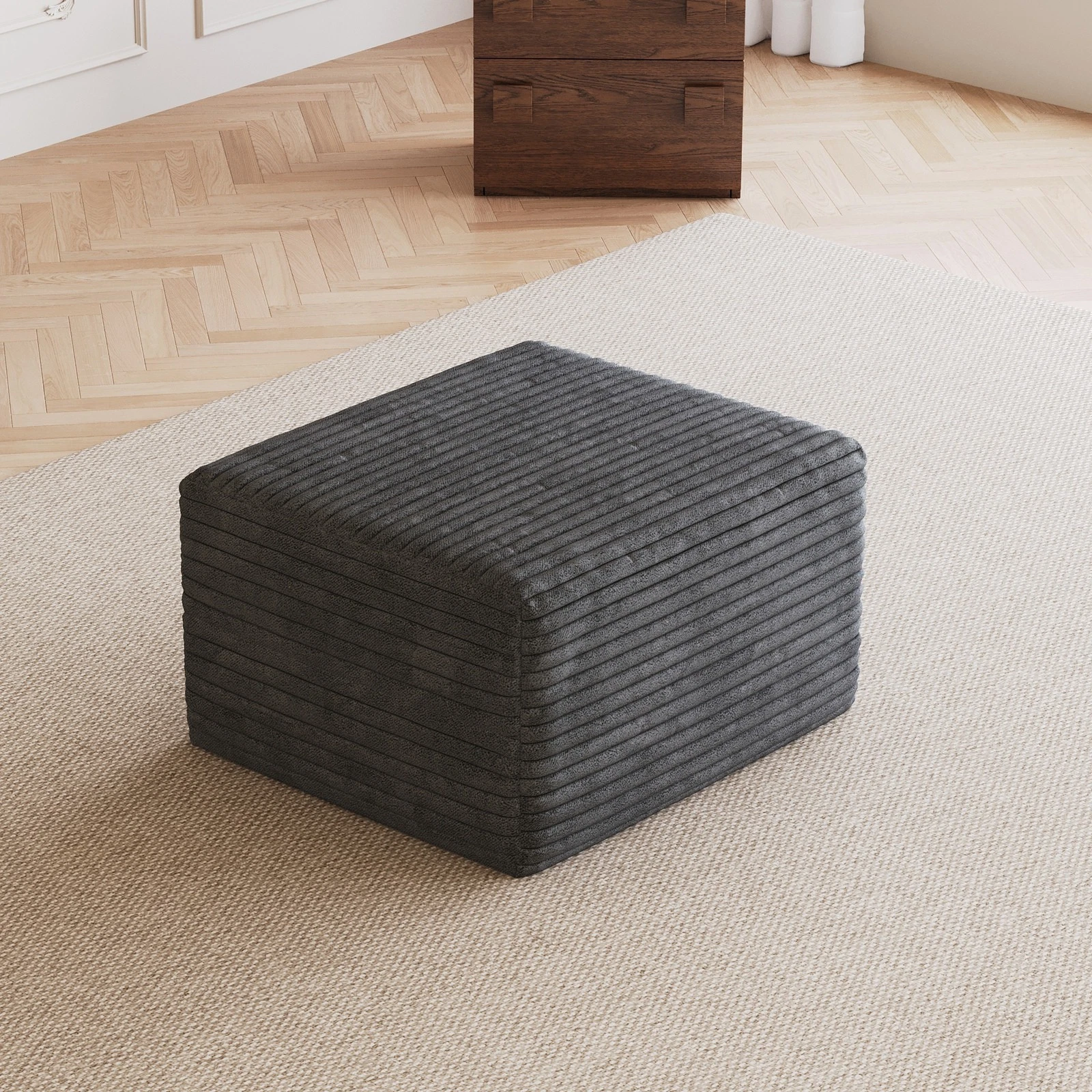 25.6" Corduroy Ottoman, Plush Footrest, Memory Foam Sofa in a Box, No Assembly
Opens in a new window