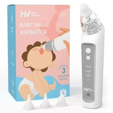 Nasal Aspirator for Baby, Baby Nose Sucker, Automatic Nose Cleaner with 3 Sil...