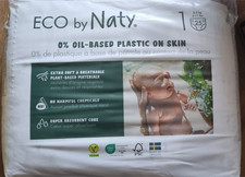 Image of 4 Packs of 25 Pcs Eco By NATY Baby (100 Nappies) Size 1 Plant-Based Eco-Friendly