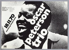 OSCAR PETERSON TRIO – rare vintage original 1970 jazz concert poster *KIESER*