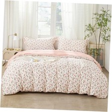 Pink Bellflower Floral Duvet Cover Set Queen Size Queen 90"x90" Aphrodite